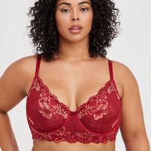❤️Red & Gold Lace Bralette